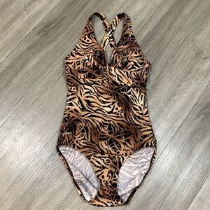 Speedo Tiger Print One-Piece Swimsuit size 6